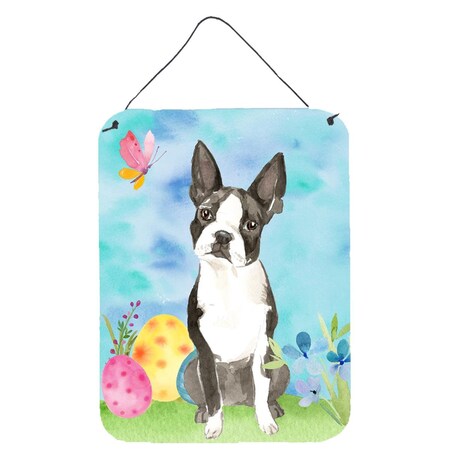 Carolines Treasures Easter Eggs Boston Terrier Wall or Door Hanging Prints CK1923DS1216